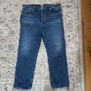 Citizens Of Humanity Straight Leg Jeans in Dark Blue Wash